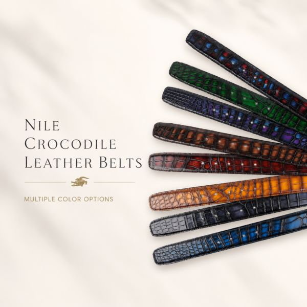 Nile Crocodile Leather Belt | Genuine Exotic Leather Belt Collection